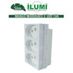 MÓDULO MONOBLOCO 3 TOMADAS 2P+T 10A SLIM