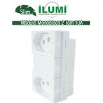 MÓDULO MONOBLOCO 2 TOMADAS 2P+T 10A SLIM