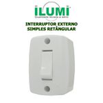 INTERRUPTOR EXTERNO RETANGULAR SIMPLES ILUMI