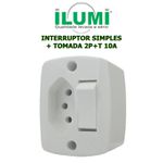 INTERRUPTOR SIMPLES + TOMADA 2P+T 10A RETANGULAR PARALELA ILUMI