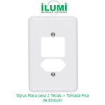 PLACA 4X2 PARA 2 TECLAS + 1 TOMADA BR STYLUS