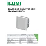 QUADRO DE DISJUNTORES 4DIN EMBUTIR BRANCO ILUMI