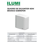 QUADRO DE DISJUNTORES 4DIN SOBREPOR BRANCO ILUMI