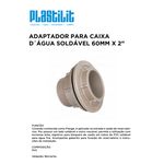 ADAPTADOR FLANGE P/ CAIXA D'ÁGUA SOLDÁVEL 60MMX2