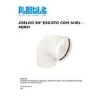JOELHO 90º ESG C/ ANEL 40 PLASTILIT