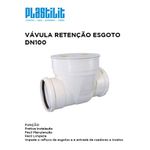 VÁLVULA RETENCAO ESGOTO DN100 PLASTILIT