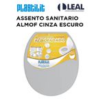 ASSENTO SANITÁRIO ALMOFADADO CINZA ESCURO PLASTILIT