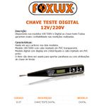 CHAVE TESTE DIGITAL 12V A 220V FOXLUX