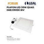 PLAFON LED 30W QUADRADO DE EMBUTIR 6500K BIVOLT FOXLUX