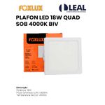 PLAFON LED 18W QUADRADO DE SOBREPOR 4000K BIVOLT FOXLUX