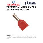 TERMINAL ILHÓS DUPLO 2X1MM VERMELHO PCT100 DECORLUX