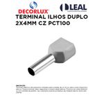 TERMINAL ILHÓS DUPLO 2X4MM CINZA PCT100 DECORLUX