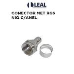 CONECTOR METÁLICO RG6 NIQUELADO COM ROSCA - 30PCS INTERNEED