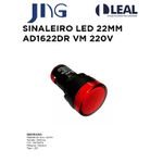 SINALEIRO LED 22MM AD1622DR VERMELHO 220V JNG