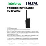 RÁDIO COMUNICADOR RC3002 G2 INTELBRAS
