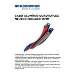 CABO ALUMINIO QUADRUPLEX PRETO/CINZA/VERMELHO+ NEUTRO ISOL AZUL16MM