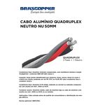 CABO ALUMINIO QUADRUPLEX PRETO/CINZA/VERMELHO+ NEUTRO NU 50MM
