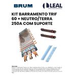 KIT BARRAMENTO TRIF 60 + NEUTRO/TERRA 250A COM SUPORTE VOLT PLUS