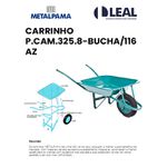 CARRINHO DE MÃO L100 - AZUL COM BUCHA - ESPESSURA 0,75MM (CH22) METALPAMA