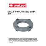 UNIÃO PARA POLIWETZEL PVC CINZA 3/4