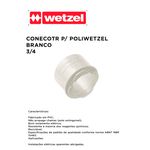 CONECTOR PARA POLIWETZEL BRANCO 3/4