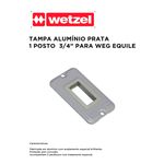 TAMPA DE ALUMÍNIO PRATA 3/4 1 POSTO PARA EQUILLE
