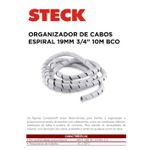 ORGANIZADOR DE CABOS ESPIRAL BCO 19MM 3/4 10M STECK