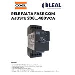 RELÉ FALTA DE FASE COM AJUSTE 208...480VCA COEL