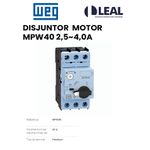 DISJUNTOR MOTOR MPW40 2,5~4,0A WEG