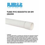 TUBO PVC ESGOTO 250MM 6M PLASTILIT