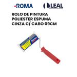 ROLO DE PINTURA POLIESTER ESPUMA CINZA C/ CABO 09CM ROMA