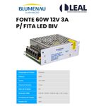 FONTE 60W 12V 3A PARA FITA LED BIVOLT BLUMENAU