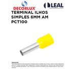 Terminal Ilhós Simples-tubular 6,0mm 36A, AM-Pcte 50und
