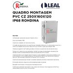 QUADRO MONTAGEM PVC CINZA 250X160X120 IP66 ROHDINA