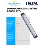 LUMINÁRIA LED SLIM 18W 6500K 50cm PRETO BLUMENAU