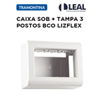 CAIXA SOBREPOR + TAMPA 3 POSTOS - LINHA LIZFLEX