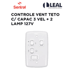 CONTROLE VENTILADOR DE TETO COM CAPACUDADE 3 VELOCIDADES + 2 LAMPADAS 127V