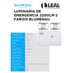 LUMINÁRIA DE EMERGÊNCIA 2200 LUMENS 2 FARÓIS BLUMENAU