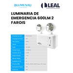 LUMINÁRIA DE EMERGÊNCIA 600 LUMENS 2 FARÓIS BLUMENAU