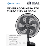 VENTILADOR MESA TURBO 6P 50CM 127V