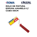 ROLO DE PINTURA ESPUMA AMARELO C/ CABO 09CM ROMA