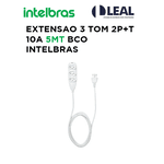 EXTENSÃO COMPACTA 2P+T 10A 5METROS BRANCO 3 TOMADAS INTELBRAS