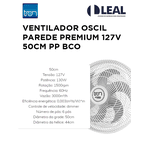 VENTILADOR OSCIL PAREDE PREMIUM 127V 50CM PP BCO (2353)