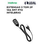 EXTENSÃO 2P 10A 5 METROS PRETO 3 TOMADAS INTELBRAS