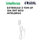 EXTENSÃO 2P 10A 5 METROS BRANCO 3 TOMADAS INTELBRAS