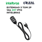 EXTENSÃO 2P 10A 3 METROS PRETA 3 TOMADAS INTELBRAS