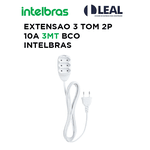 EXTENSÃO 2P 10A 3 METROS BRANCA 3 TOMADAS INTELBRAS