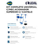 KIT COMPLETP UNIVERSAL PARA CAIXA ACOPLADA COM MECANISMO ACIONADOR SUPERIOR BLUKIT