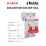 DISJUNTOR DIN BIPOLAR 63A 3KA STECK