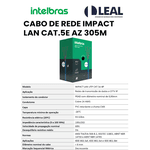 CABO DE REDE IMPACT LAN CAT.5E AZ 305M INTELBRAS